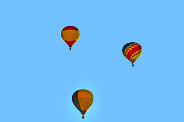 Colored hot air balloons in the sky