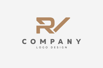 letter R and V logo design, modern alphabet for automotive and sport company, logo template design, vector illustration
