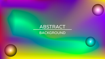 Abstract holographic gradient poster with pearlescent spheres. Design template for award, brochure, certificate, flyer, cover, banner, wallpaper, presentation. Trendy liquid vector background.