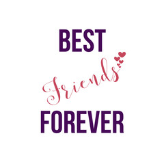 Best friends forever text written on abstract background with colorful hearts pattern, graphic design illustration wallpaper