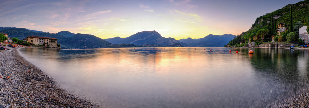 Panoramic view of Lierna beach