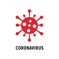 Obraz premium Coronavirus Logo, Covid-19 Logo, Virus, Pandemic, Bacteria, Respiratory Disease, Global Pandemic Vector Illustration