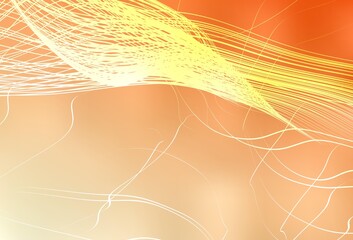 Light Orange vector glossy abstract backdrop.