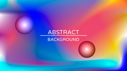 Abstract holographic gradient poster with pearlescent spheres. Design template for award, brochure, certificate, flyer, cover, banner, wallpaper, presentation. Trendy liquid vector background.