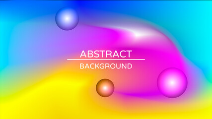 Abstract holographic gradient poster with pearlescent spheres. Design template for award, brochure, certificate, flyer, cover, banner, wallpaper, presentation. Trendy liquid vector background.