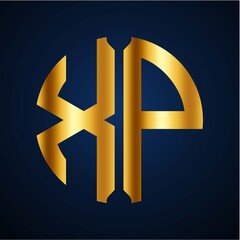 Obraz premium initials golden circle XP