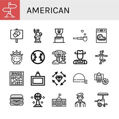 Set of american icons