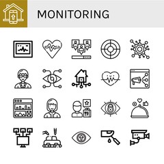 Set of monitoring icons