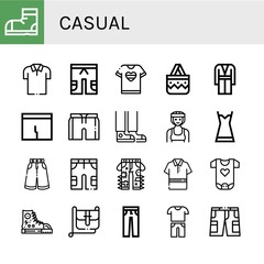 casual icon set