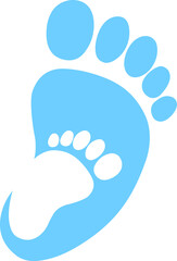 Fototapeta na wymiar Print Cute blue footprint, vector illustration