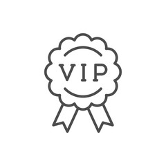 VIP badge line outline icon
