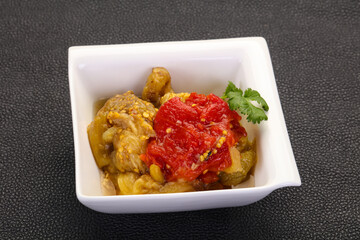 Caucasian cuisine - baked eggplant and tomato