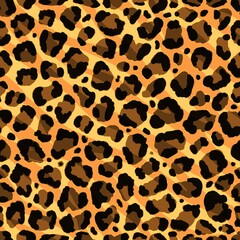 Seamless leopard, ocelot or wild cat fur pattern print
