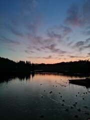 sunset over the lake