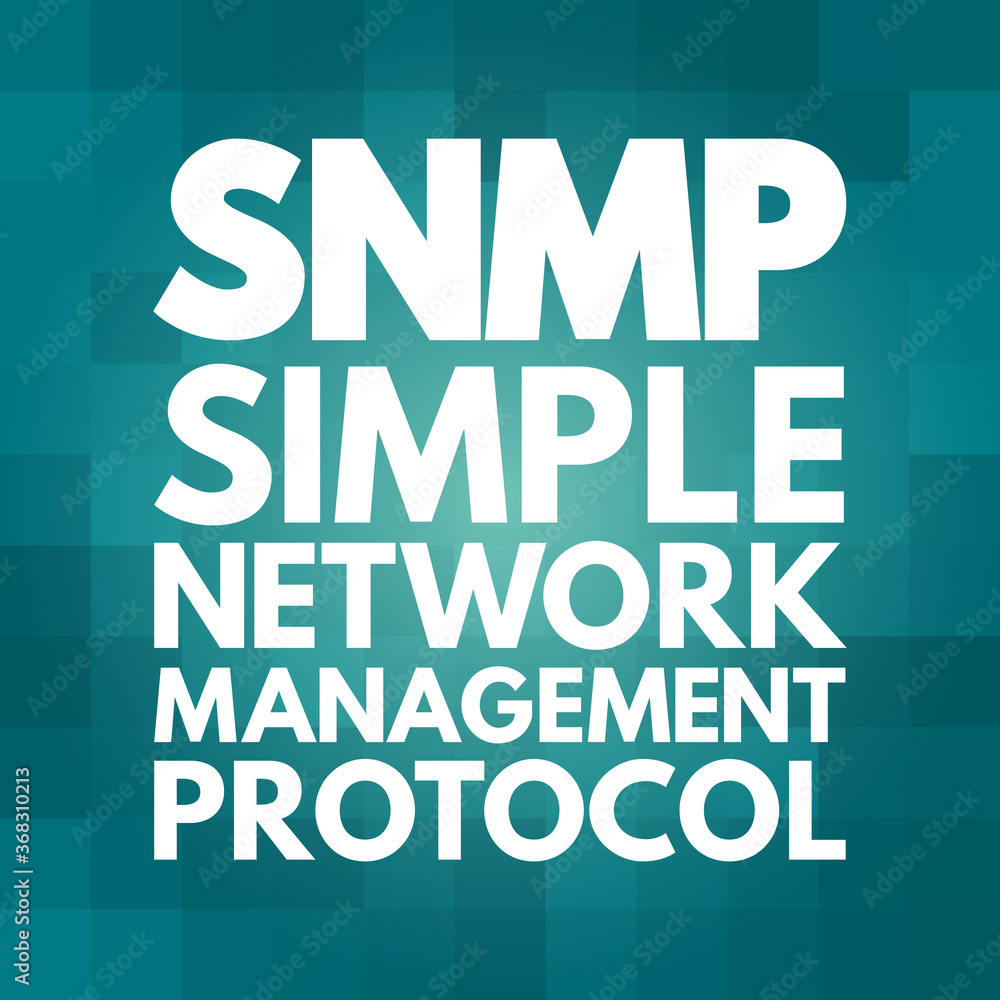 Poster snmp - simple network management protocol acronym, technology concept background