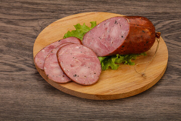 Smoked ham sausage with spices