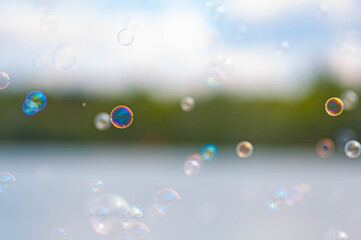 water drops on green background