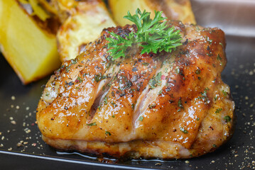 Roast chicken with spice herb seasoning.