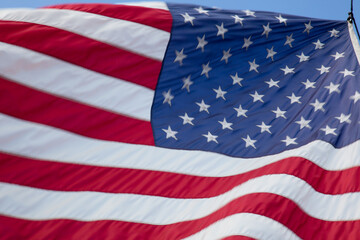 American Flag flowing in the breeze