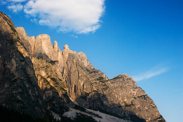 mountains against a bright sky, Dolomites Italy