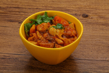 Chicken with oyster sauce and vegetables