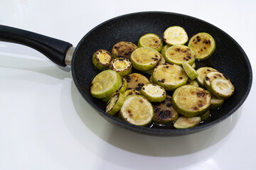stewed sliced vegetables in a pan