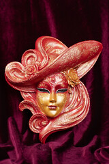 Venetian mask made of plaster painted with paints