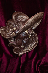 Venetian mask made of plaster painted with paints