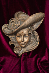 Venetian mask made of plaster painted with paints