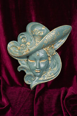 Venetian mask made of plaster painted with paints