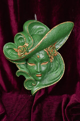 Venetian mask made of plaster painted with paints