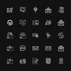 Editable 25 correspondence icons for web and mobile