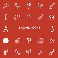 Editable 22 shovel icons for web and mobile