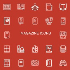 Editable 22 magazine icons for web and mobile