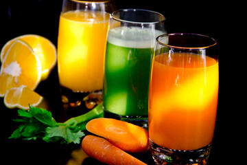 Organic fresh juices and vegetables