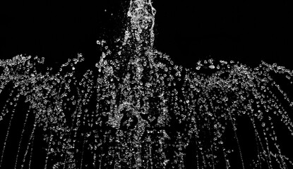 water splash isolated on black background, waterfall isolated  - 368316027