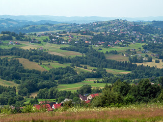 Silesian Beskids, Poland, Jaworzynka summer panorama