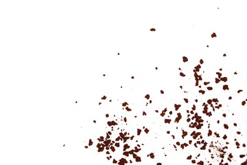 Blurred a pile of instant coffee powder on white isolated background