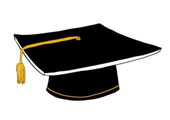 Black school cap for graduation