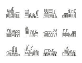 bundle of industry factory set icons