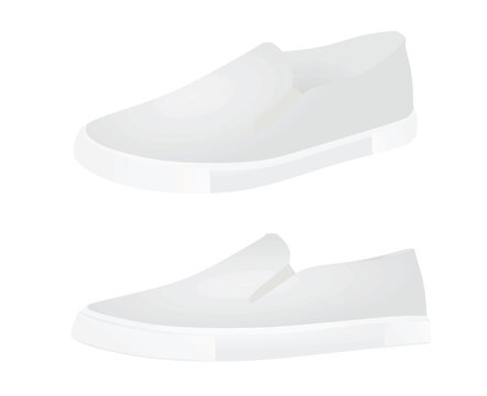 White loafer shoes. vector illustration
