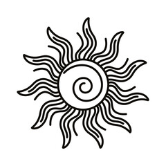 sun zodiac symbol line style icon
