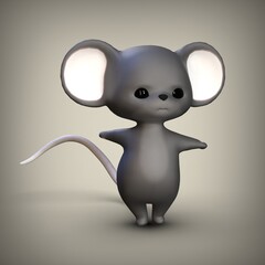 Cute little mouse. 3d illustration