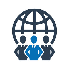 Global Business Community Icon. Vector icon on white background.