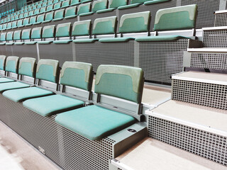 Rows of empty seats in the stadium, selective focus