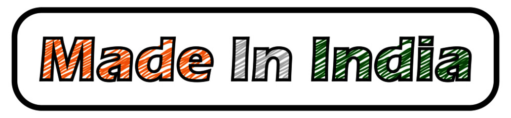 cartoon stickman: label, made in india,text,15th august, india, independence day.vector illustration. 