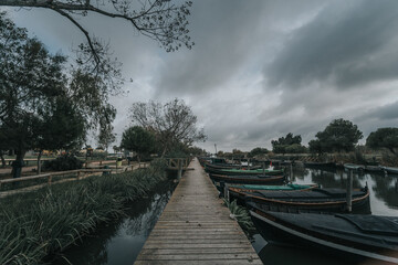 Cielo desde la horilla de la albufera en valencia 