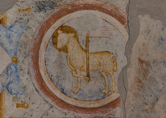 Lamb of God, a 700 years old romanesque mural © Stig Alenas