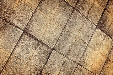 Urban stone paving. Texture, background, selective focus