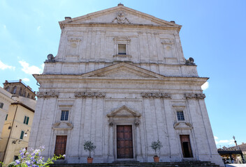 Fototapeta na wymiar church in the historic center of the medieval town of spoleto umbria italy